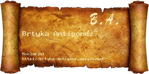 Brtyka Antigoné névjegykártya